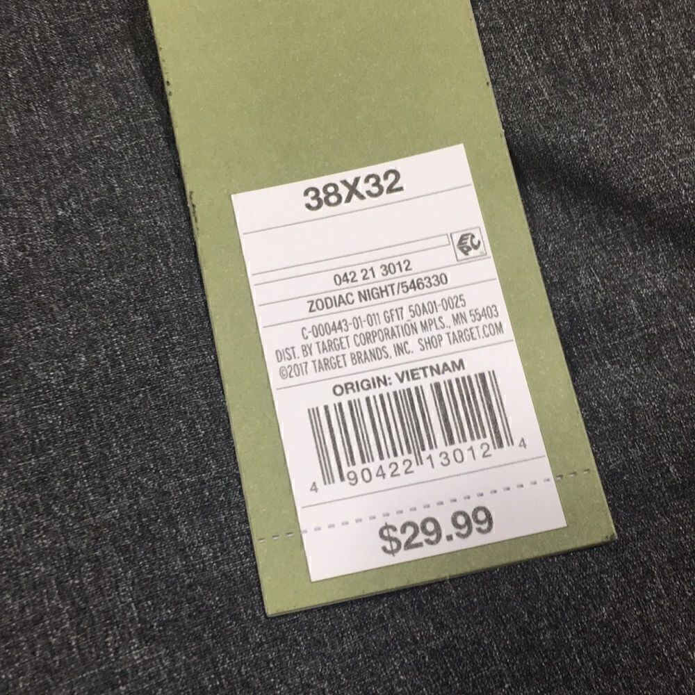 NWT gray 38x32L size XL Goodfellows pants zipper pockets elastic waistba… - Picture 11 of 11